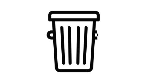Trash bin icon animation Stock Footage 152628834