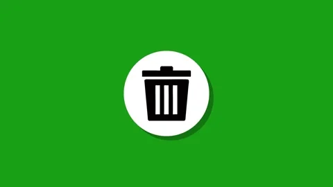 A trash bin icon animation with a green screen background, featuring a whit.. Video stock 329272505