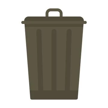 Trash bin icon in flat style Stock Illustration