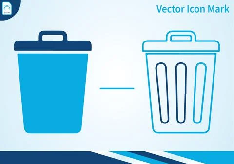 Trash bin icon, garbage symbol on white background, delete concept. Stock Illustration