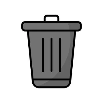 Trash bin icon logo design template isolated illustration Illustrazione stock