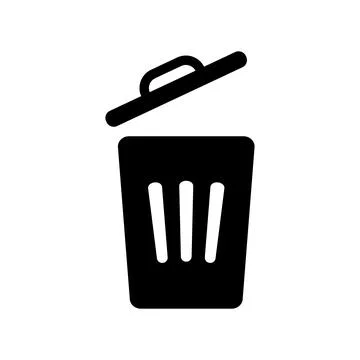 Trash bin icon logo design template isolated illustration Stock Illustration