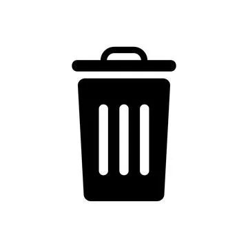 Trash bin icon logo design template isolated illustration Stock Illustration