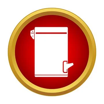 Trash bin icon in a red circle frame Stock Illustration
