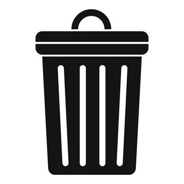 Trash bin icon, simple style Stock Illustration