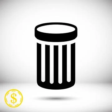 Trash bin icon stock vector illustration flat design イラスト素材
