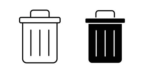 Trash Bin icon symbol. Flat Vector illustration Stock Illustration