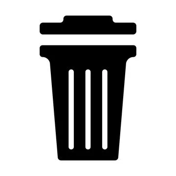Trash bin icon, trash can with lid stock illustration Stock Illustration