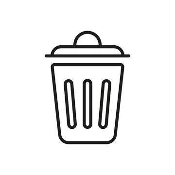 Trash bin icon vector basic design simple and modern Illustrazione stock
