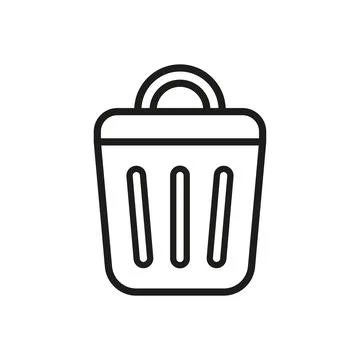 Trash bin icon vector basic design simple and modern Stock Illustration