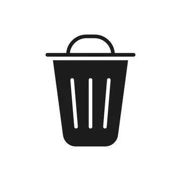 Trash bin icon vector basic design simple and modern Stock Illustration