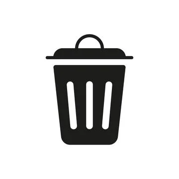 Trash bin icon vector basic design simple and modern Stock Illustration