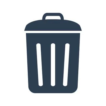 Trash bin icon on white background. Stock Illustration