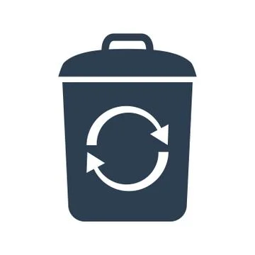 Trash bin icon on white background. Stock Illustration