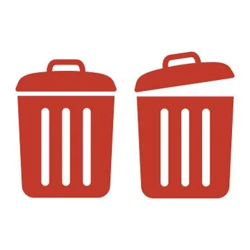 Trash bin icons on white background. Stock Illustration