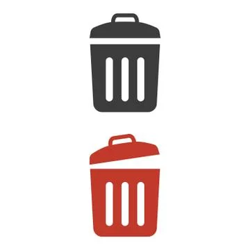 Trash bin icons on white background. Stock Illustration