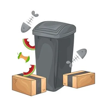 Trash Bin Illustration Illustrazione stock