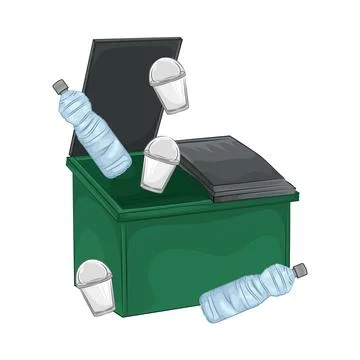 Trash Bin Illustration Illustrazione stock