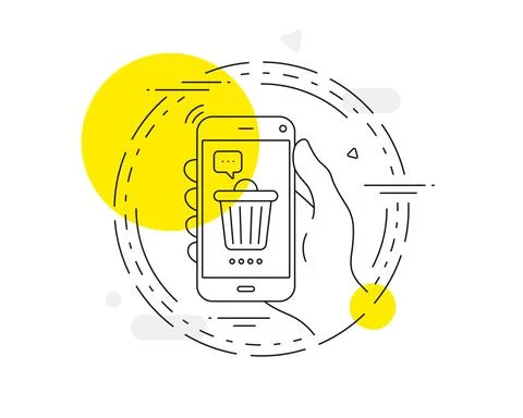 Trash bin line icon. Garbage, waste sign. Delete, remove. Vector Stock Illustration