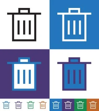 Trash bin line icon Stock Illustration