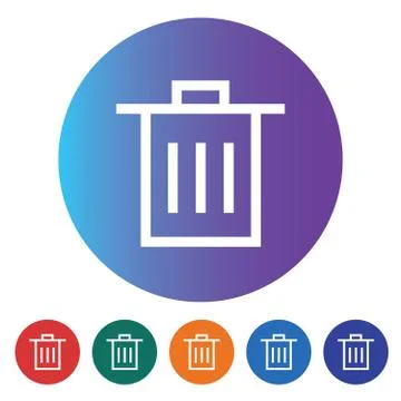 Trash bin line icon Stock Illustration