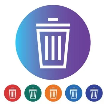 Trash bin line icon Stock Illustration