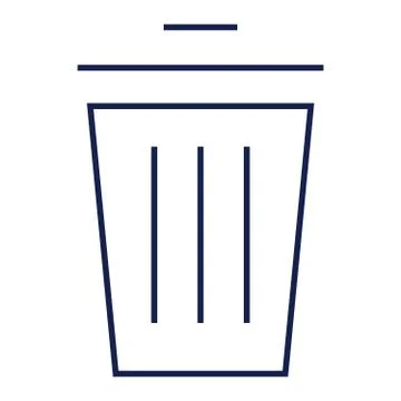 Trash bin line icon Illustrazione stock