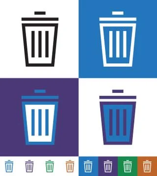 Trash bin line icon Stock Illustration