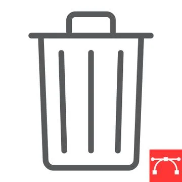 Trash bin line icon, ui and button, delete sign vector graphics, editable stroke Stock Illustration