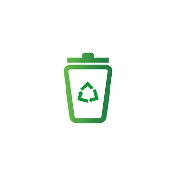 Trash bin logo design template Stock Illustration
