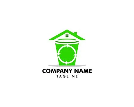 Trash bin logo design template vector Stock Illustration