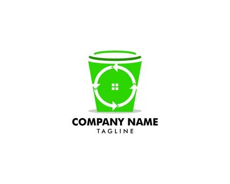 Trash bin logo design template vector Stock Illustration