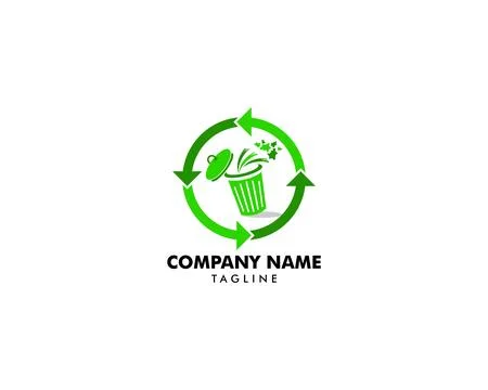 Trash bin logo design template vector Stock Illustration