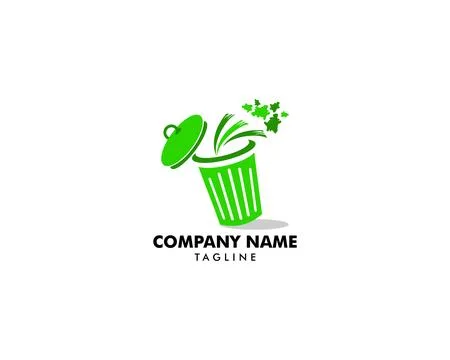 Trash bin logo design template vector Stock Illustration