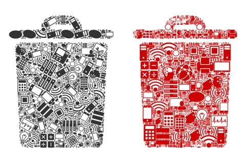 Trash Bin Mosaic Icons for BigData Stock-Illustration