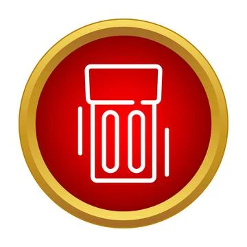 Trash bin outline in a red circle icon Stockillustratie