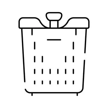 Trash bin outline representing waste disposal and recycling Stock Illustration