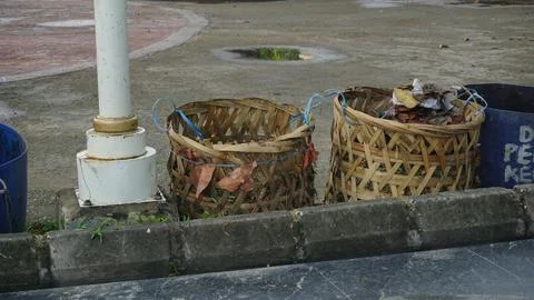 Trash Bin in the Park Stock Photos