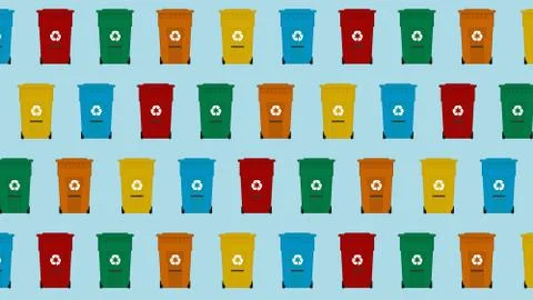 Trash bin pattern Stock Illustration