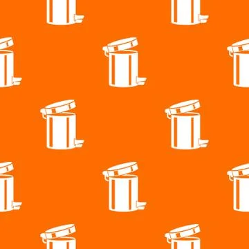 Trash bin pattern orange Stock Illustration