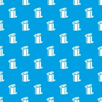 Trash bin pattern seamless blue Illustrazione stock