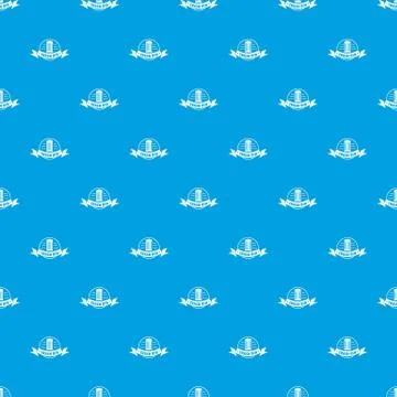 Trash bin pattern vector seamless blue Stock Illustration
