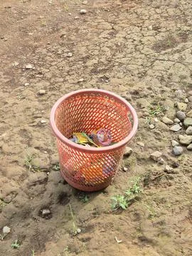 Trash bin with plastic waste Фото