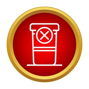 Trash bin with a prohibition sign in red circle Stock Illustration