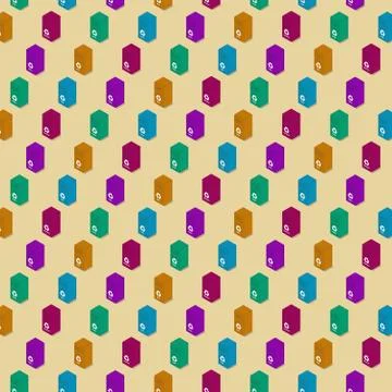 Trash bin seamless pattern Stock Illustration