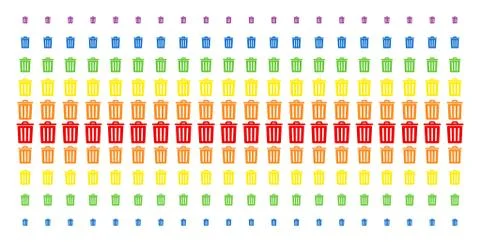 Trash Bin Shape Halftone Spectrum Array Ilustración de archivo