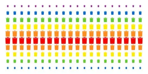 Trash Bin Shape Halftone Spectrum Array Ilustración de archivo