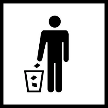 Trash bin sign Stock Illustration