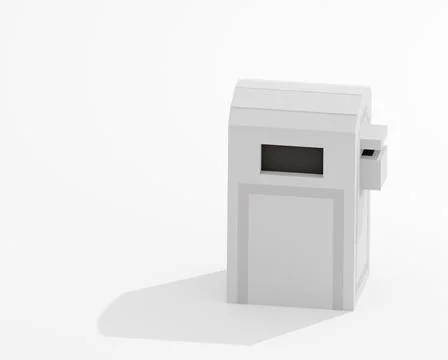 Trash bin, silver trash can, metallic recycled bin in Taipei, Taiwan Stock Illustration