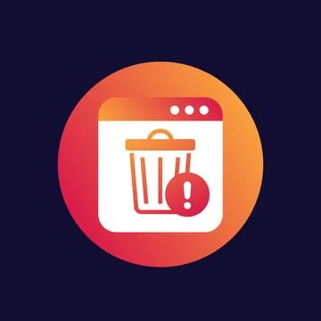 Trash bin warning icon, vector design Stock Illustration